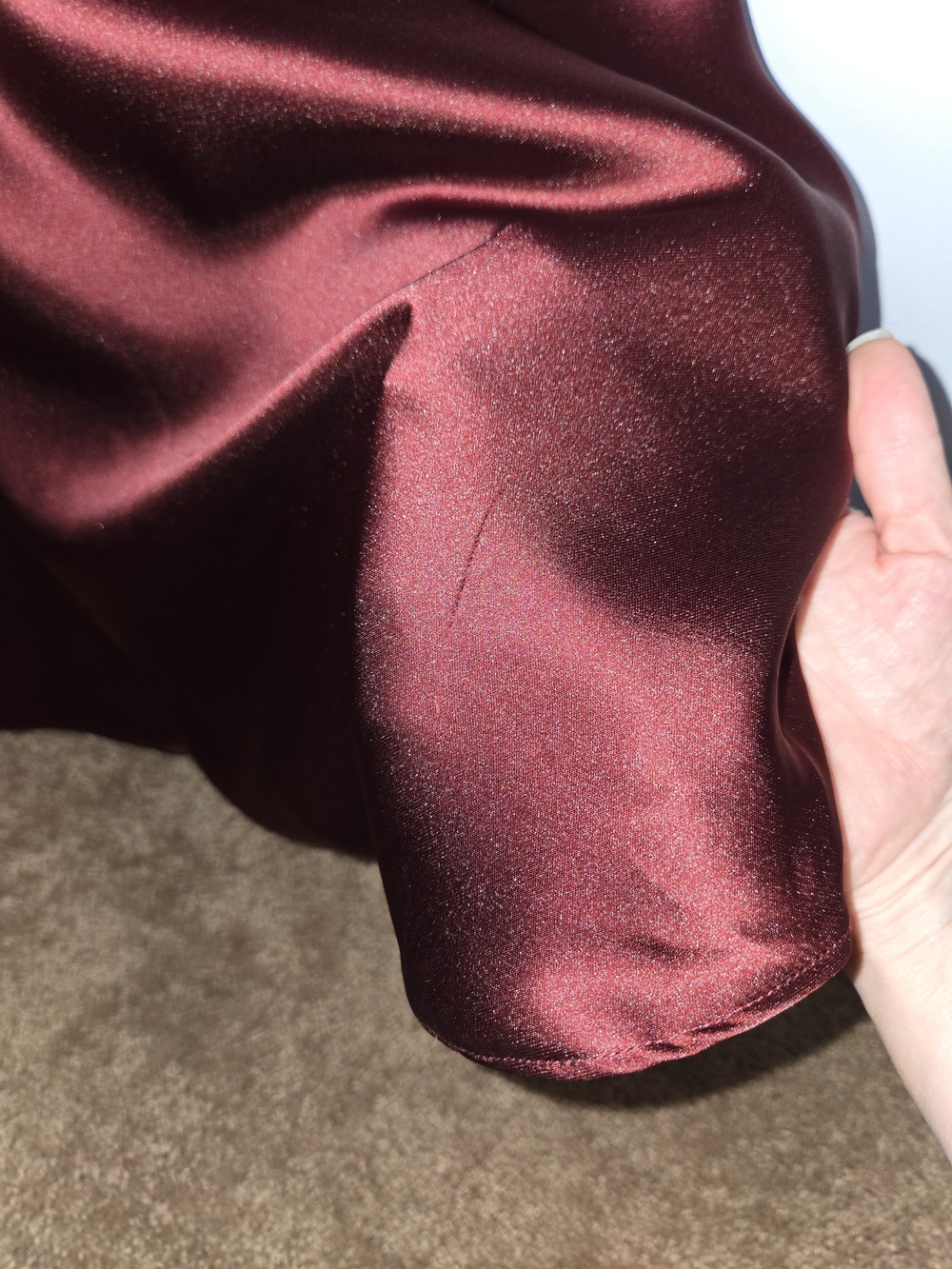 NWT Xscape Burgundy Satin Halter Evening Formal Dress Wedding Bridesmaid Sz 6 - Picture 7 of 8